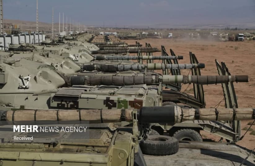  "Conquerors of Khaybar" exercise conducted by Iran near border with Azerbaijan (photo credit: MEHR NEWS AGENCY)