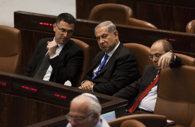  SIDE by side with  Benjamin Netanyahu in the  Knesset, 2013.  (photo credit: FLASH90)