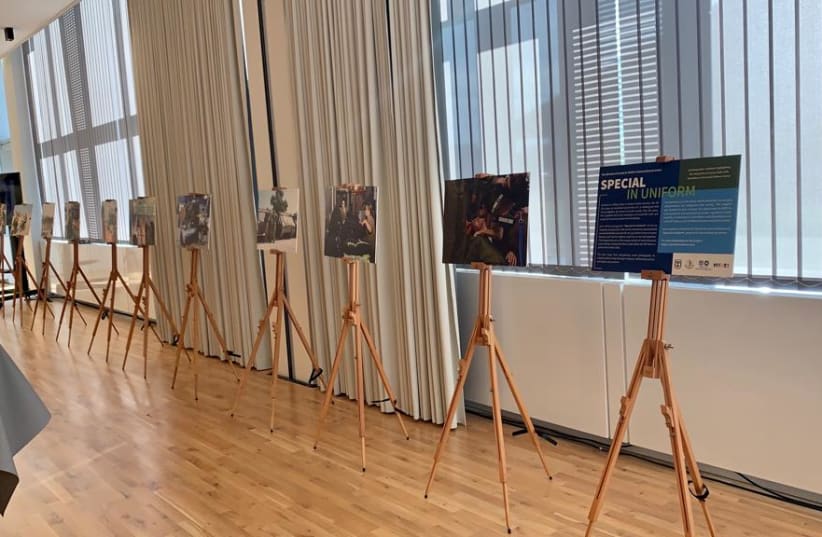 The SIU exhibit at NATO headquarters in Brussels, Belgium, October 2021. (photo credit: COURTESY/SPECIAL IN UNIFORM)