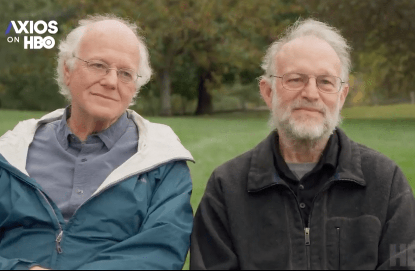  Ben Cohen and Jerry Greenfield, who founded Ben & Jerry's in 1978, spoke about the company's decision to stop selling ice cream in the West Bank in an interview with Axios released Sunday.  (photo credit: SCREENSHOT VIA JTA)