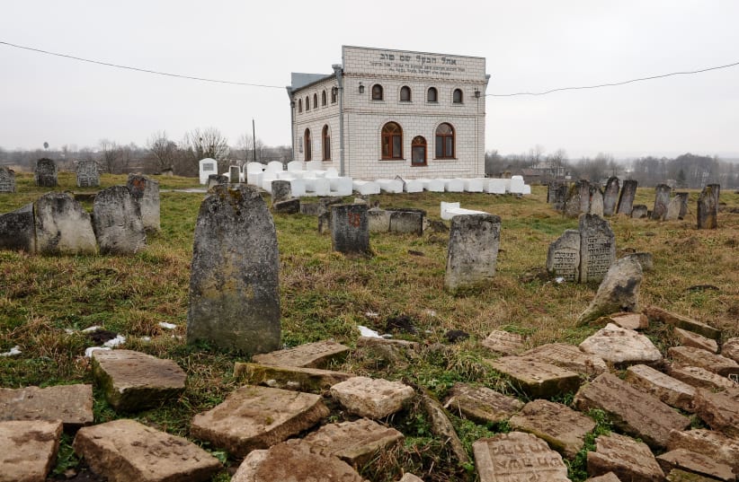  THE BESHT’S tomb at the old Jewish cemetery in Medzhybizh, Ukraine. (photo credit: MENDY HECHTMAN/FLASH90)