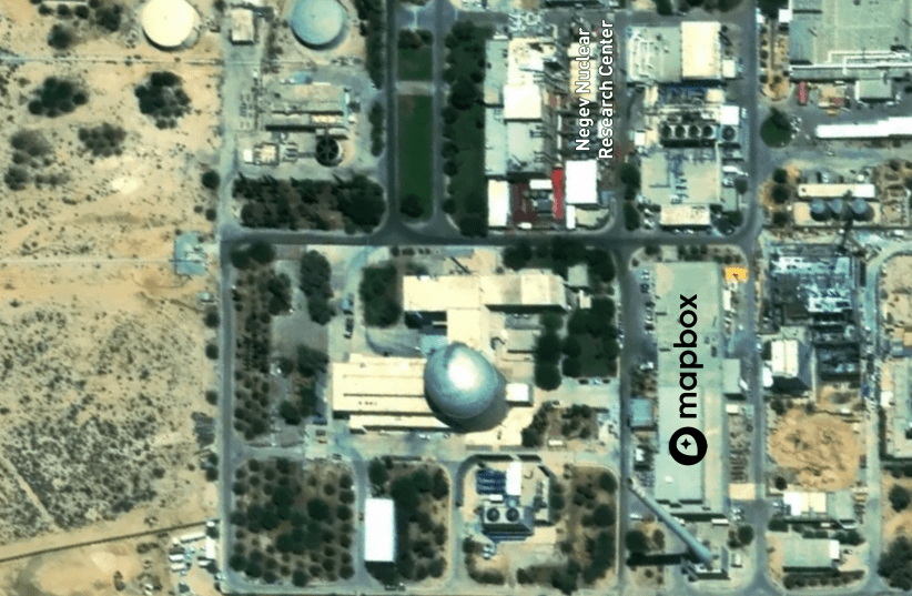 Dimona nuclear facility seen in satellite imagery published available on the Mapbox application (photo credit: © Mapbox, © OpenStreetMap)