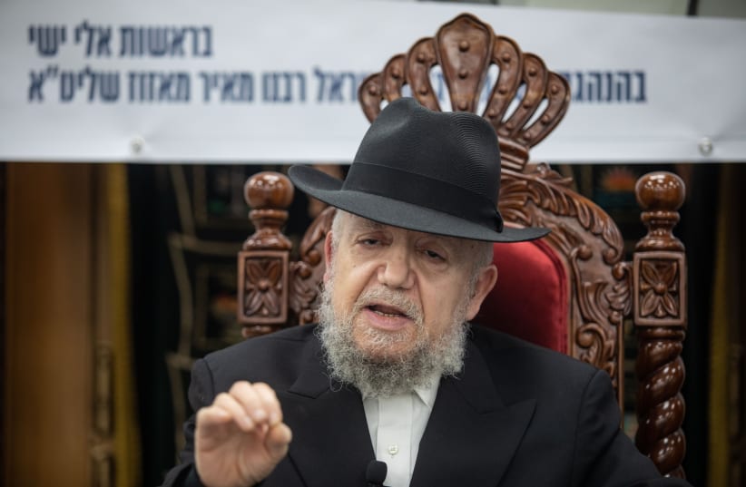  Rabbi Meir Mazuz speaks at the campaign opening event of "Yachad Political party" in Bnei Brak, March 12, 2019. (photo credit: AHARON KROHN/FLASH90)