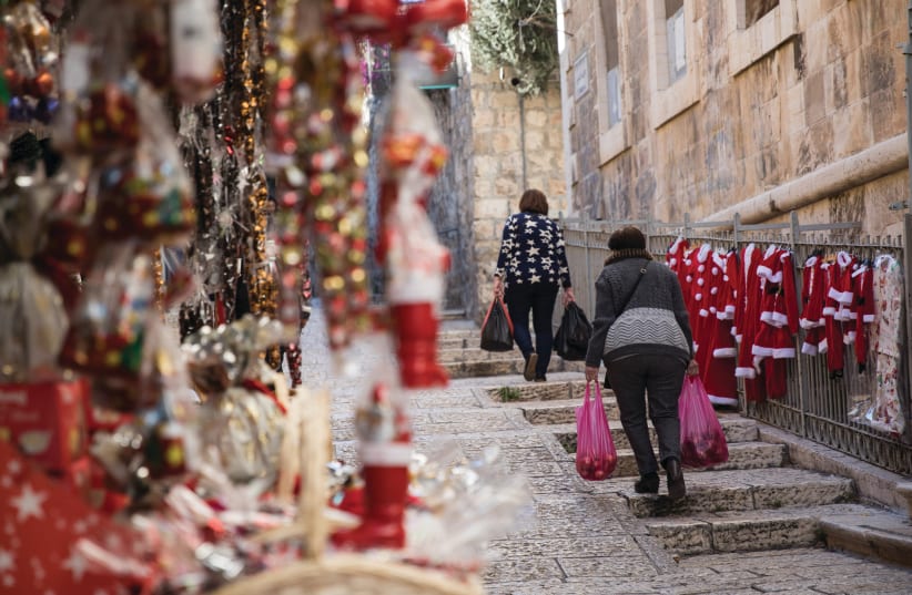  The Christian Quarter (ahead of a past christmas): Renovated Gate Street (photo credit: HADAS PARUSH/FLASH90)