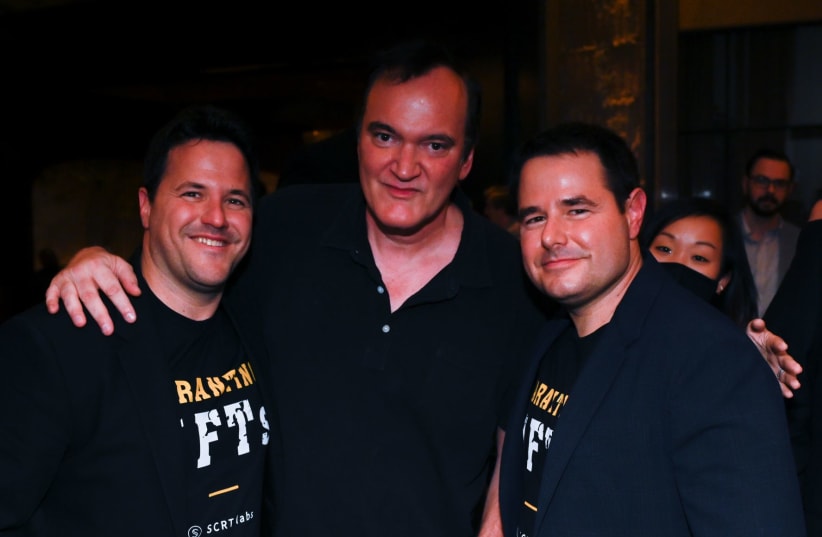 Quentin Tarantino with Guy & Nir Zyskind (photo credit: Corey Sipkin)