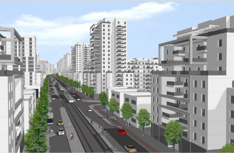 Illustration of new neighborhood planned for Atarot area in Jerusalem (photo credit: ARCHITECT YUVAL KADMON)