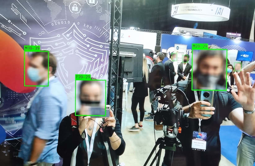  Facial recognition technology at the iHLS INNOTECH conference in Tel Aviv, Israel. (photo credit: MAYA MARGIT/THE MEDIA LINE)
