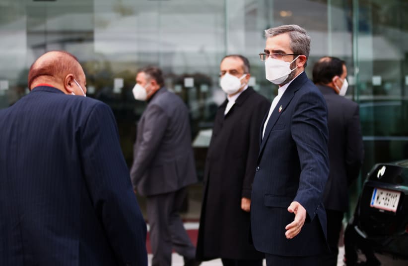  Iran's chief nuclear negotiator Ali Bagheri Kani arrives for a meeting of the Joint Comprehensive Plan of Action (JCPOA) in Vienna, Austria, November 29, 2021. (photo credit: REUTERS/LISI NIESNER)