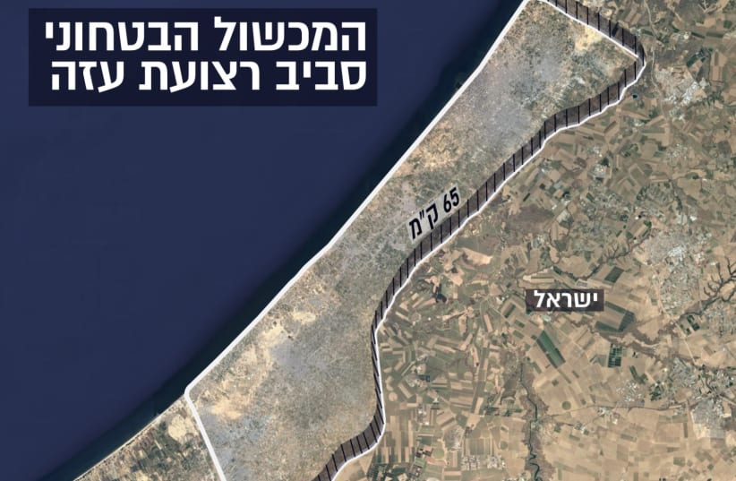  The Gaza border barrier layout (photo credit: IDF SPOKESPERSON'S UNIT)