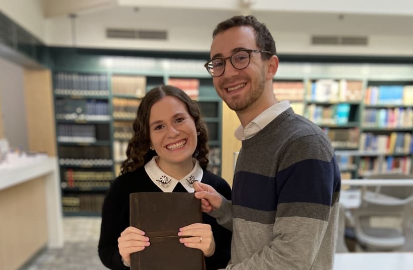  Pammy Brenner and David Frisch got engaged this weekend at the YIVO Institute of Jewish Research in the Center for Jewish History on 15 W. 16th St.  (photo credit: Courtesy)