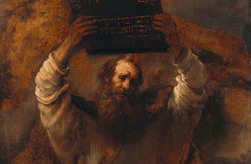  Moses with the Ten Commandments by Rembrandt Harmenszoon van Rijn (photo credit: Wikimedia Commons)