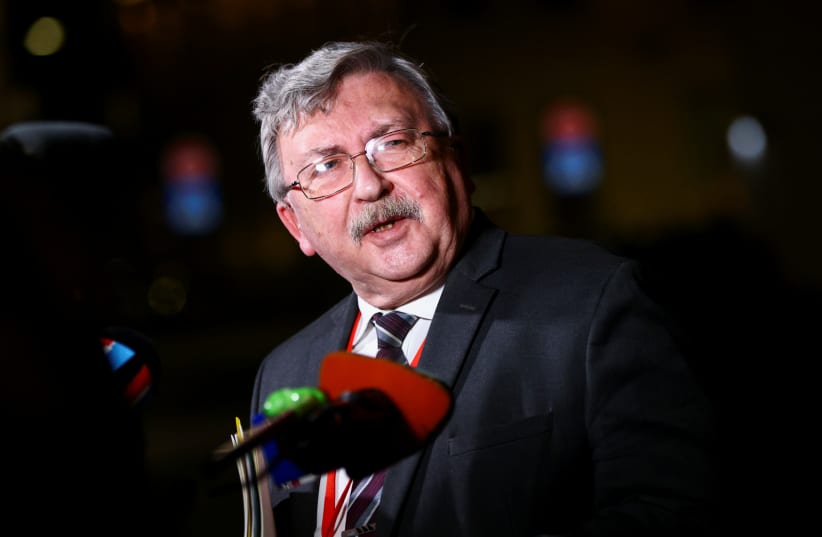  Russia's Governor to the International Atomic Energy Agency (IAEA) Mikhail Ulyanov briefs the media after a meeting of the Joint Comprehensive Plan of Action (JCPOA) in Vienna, Austria, November 29, 2021. (photo credit: REUTERS/LISI NIESNER)