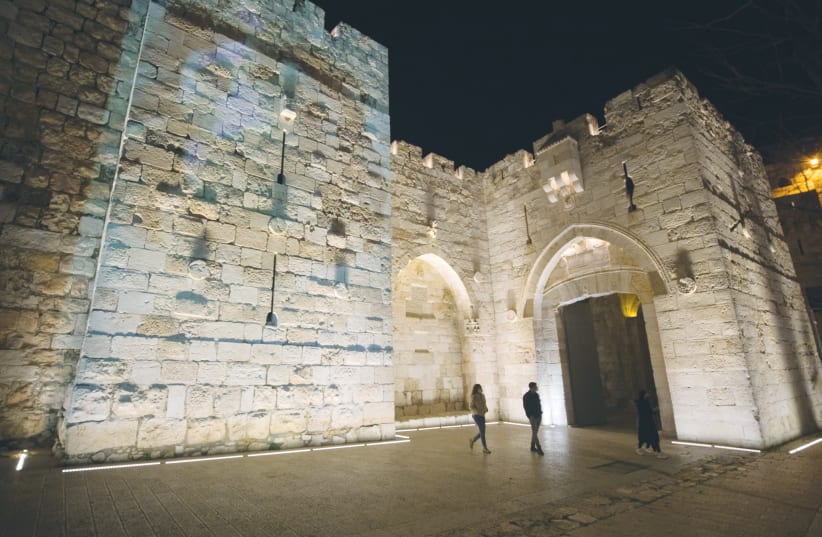  THE OLD CITY’S Jaffa Gate – silence and emptiness. (photo credit: OLIVIER FITOUSSI/FLASH90)