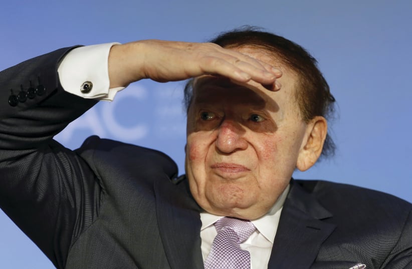  SHELDON ADELSON looks out at the audience at the Israeli American Council National Conference in Washington in 2015. (photo credit: GARY CAMERON/REUTERS)