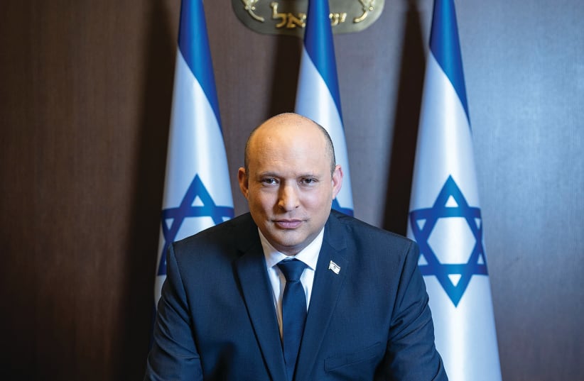  PRIME MINISTER Naftali Bennett in his office: Neither Bibi-ism nor Smotrich-ism is the Right. The Right is the love of the land but also the love of our people; and, above all, I am a Jew. (photo credit: OLIVIER FITOUSSI)