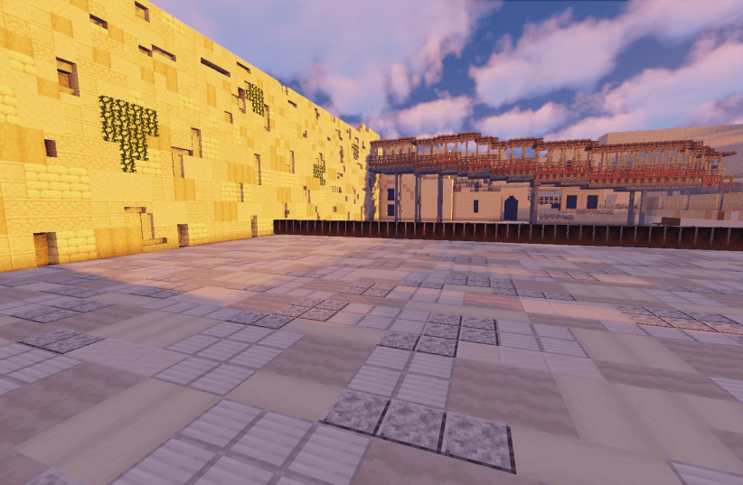  The Western Wall in the Old City of Jerusalem is seen depicted in a 1:1 recreation in the popular video game 'Minecraft.' (photo credit: Lost Tribe Minecraft Team)
