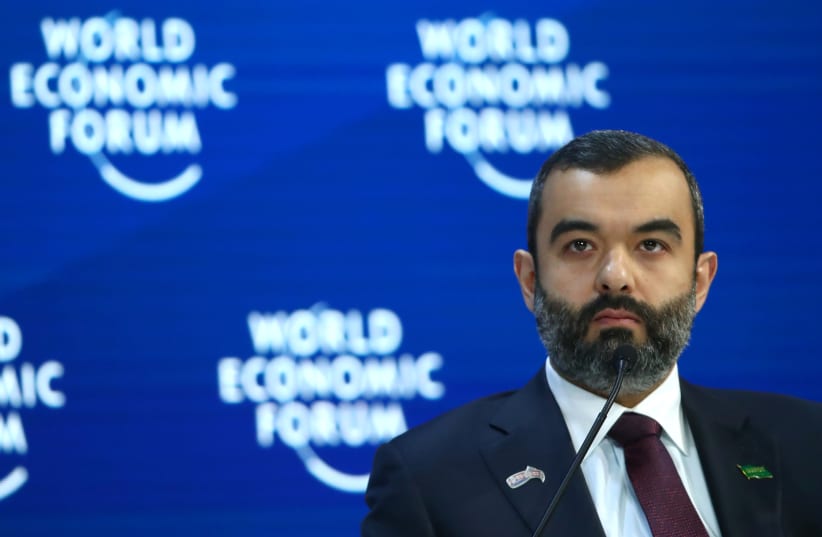  Abdullah Alswaha, Minister of Communications and Information Technology of Saudi Arabia attends a session at the 50th World Economic Forum (WEF) annual meeting in Davos, Switzerland, January 23, 2020. (photo credit: DENIS BALIBOUSE/REUTERS)