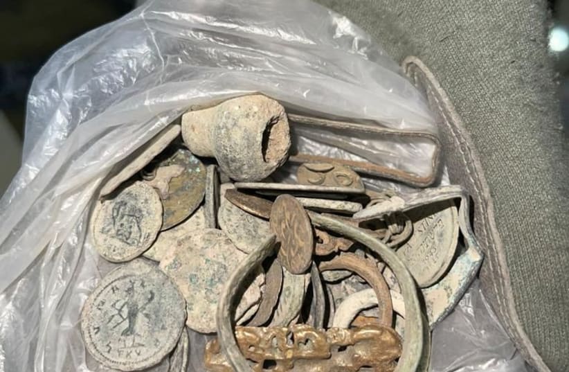  Photo of some of the confiscated relics. (photo credit: COGAT SPOKESPERSON'S UNIT)