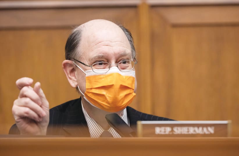 US REP. Brad Sherman (D-CA) speaks during a House Foreign Affairs Committee hearing last year. Last week, he said, “For too long, the Iranian people have been deprived of their fundamental freedoms.” (photo credit: TING SHEN/REUTERS)