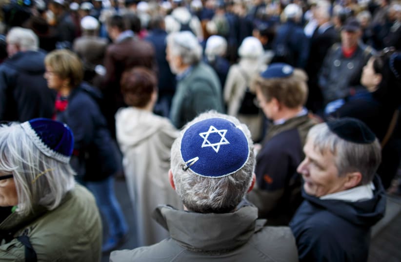  Jewish Community Calls For Kippah Gathering To Protest Against Anti-Semitism (photo credit: Carsten Koall/Getty Images)