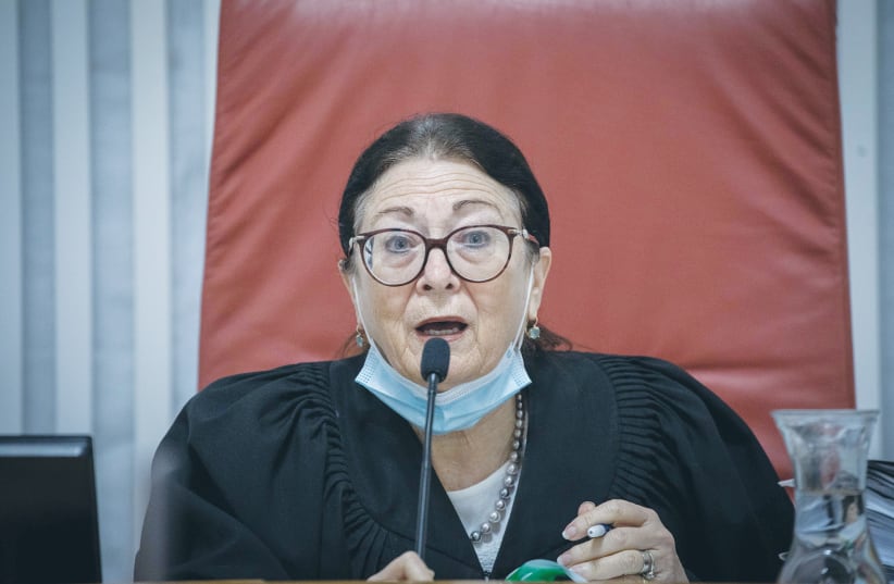  SUPREME COURT PRESIDENT Esther Hayut: Women who have dared and achieved must also continue to walk on this path.  (photo credit: YONATAN SINDEL/FLASH90)