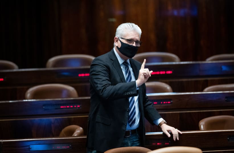  MK Eli Avidar seen during a plenum session at the Knesset, the Israeli parliament in Jerusalem on February 28, 2022. (photo credit: YONATAN SINDEL/FLASH90)
