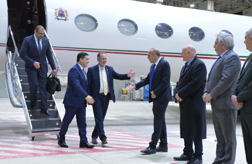 Moroccan foreign minister Nasser Bourita lands in Israel ahead of the Negev Summit (photo credit: RAFI BEN HAKOON/GPO)