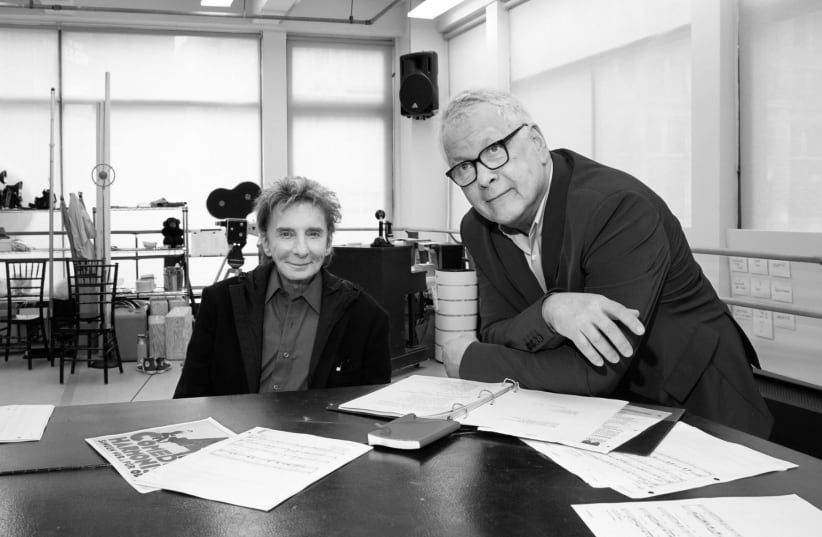  Barry Manilow and Bruce Sussman at a rehearsal for their musical Harmony in New York City. (photo credit: Julieta Cervantes)