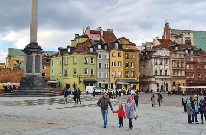  WARSAW – the facades were restored based on old photos so that the Old Town is beautiful and looks as it did before the war. (photo credit: TALY SHARON)