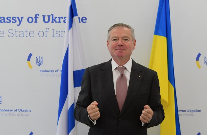  Ukraine’s Ambassador to Israel Yevgen Korniychuk (photo credit: AVSHALOM SASSONI/MAARIV)