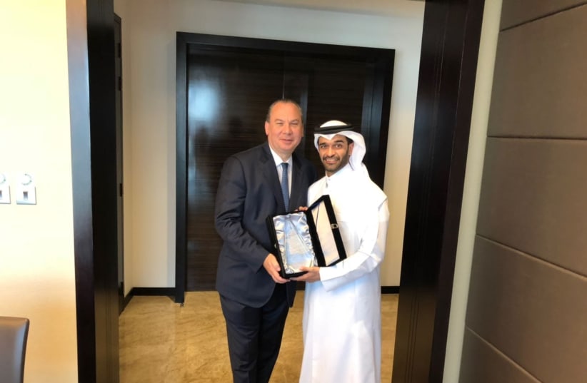  Rabbi Marc Schneier with H.E. Hassan Al Thawadi, Secretary-General of the Supreme Committee for Delivery and Legacy in Doha, Qatar. (photo credit: Rabbi Marc Schneier)