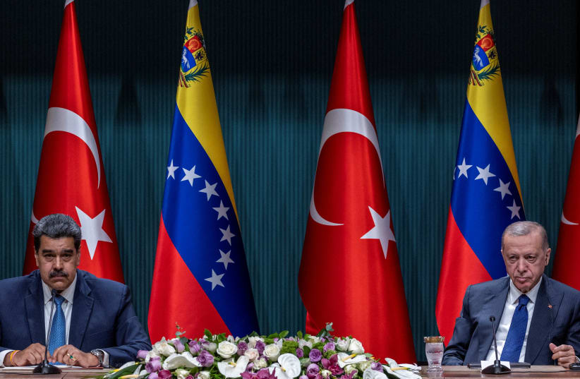  Turkey's President Tayyip Erdogan meets with Venezuelan President Nicolas Maduro in Ankara (photo credit: REUTERS/UMIT BEKTAS)