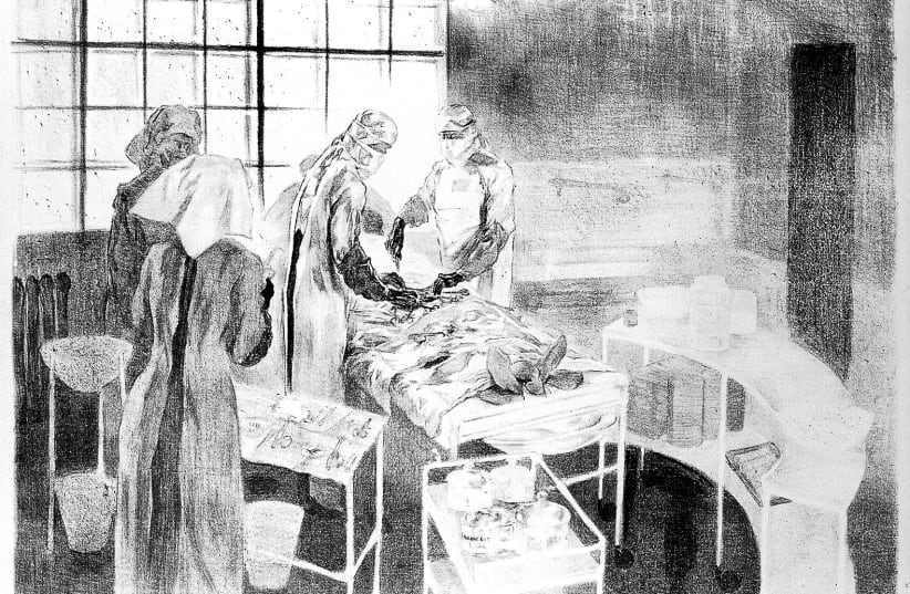 Illustration of an operating theater from the early 20th century (photo credit: Wikimedia Commons)