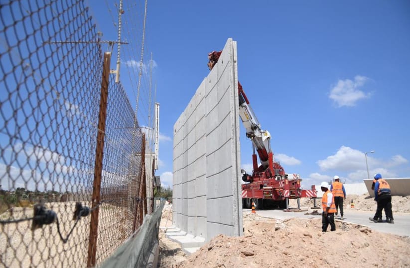  Construction is underway on Israel's new security barrier in northern Samaria (photo credit: DEFENSE MINISTRY)