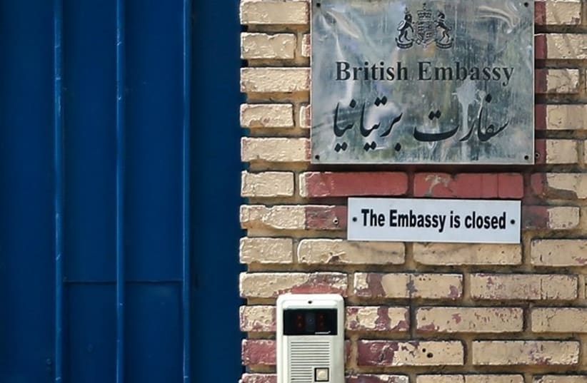 UK Embassy in Tehran before reopening in 2015 (photo credit: Hamed Malekpour/Tasnim News Agency)