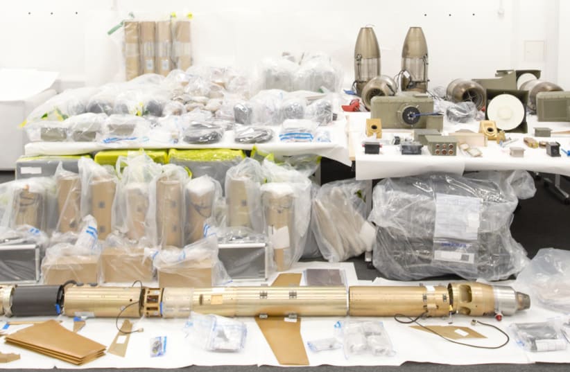  Iranian missiles and other weapons seized by HMS Montrose (photo credit: UK Defense Ministry)