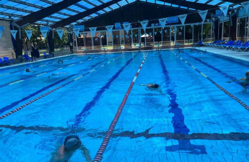  A swimming venue at Kfar Maccabiah. (photo credit: FELICE FRIEDSON/THE MEDIA LINE)
