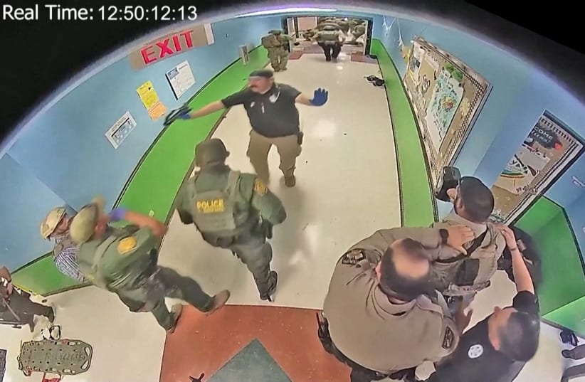 Robb Elementary school surveillance video during deadly attack in Uvalde (photo credit: AUSTIN AMERICAN-STATESMAN/HANDOUT VIA REUTERS)