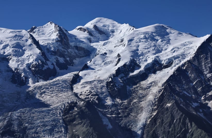  A view of the Mont Blanc mountain from Le Brevent, in Chamonix, France, June 14, 2022.  (photo credit: REUTERS/DENIS BALIBOUSE)