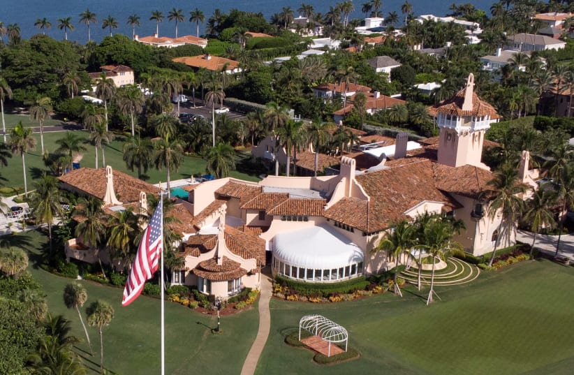  AERIAL VIEW of Donald Trump’s Mar-a-Lago home after FBI agents raided it, in Palm Beach, Florida, August 15. (photo credit: Marco Bello/File/Reuters)