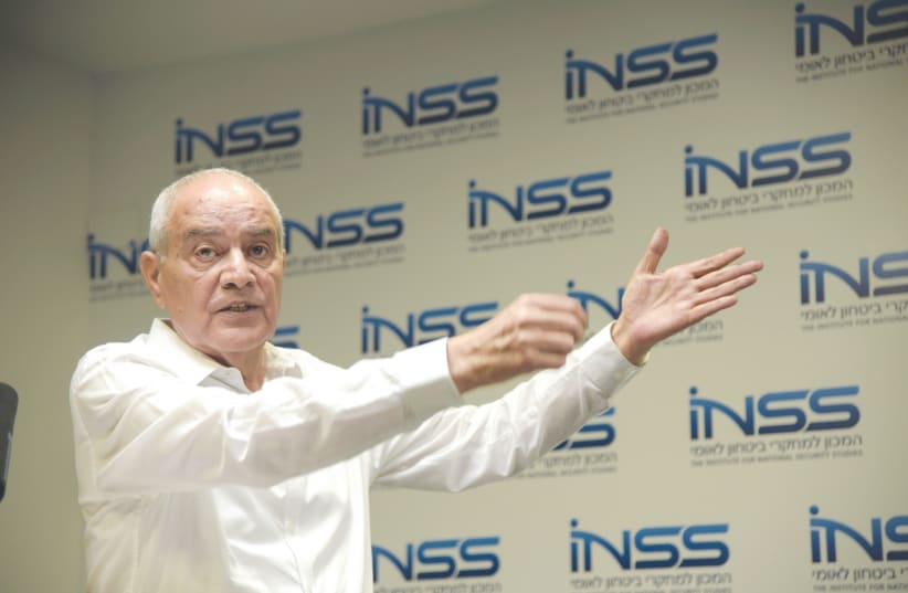  FORMER IDF chief of staff Dan Halutz speaks at an Institute for National Security Studies conference, in 2016. Last week, he said that ‘bad deals are better than good wars.' (photo credit: FLASH90)