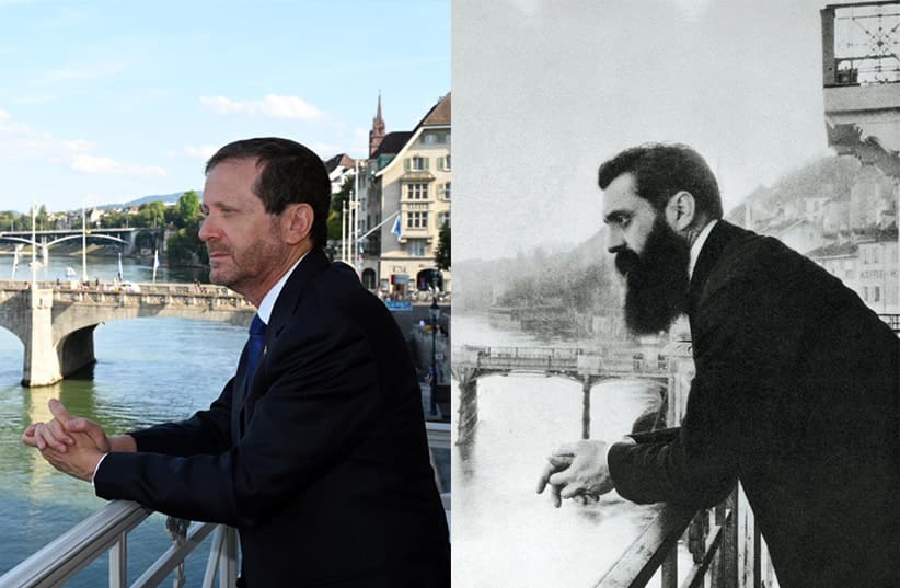 Theodor Herzl Vs. Isaac "Bougie" Herzog  (photo credit: HAIM ZACH/GPO)