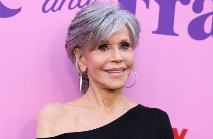  Cast member Jane Fonda attends a special event for the television series "Grace and Frankie" in Los Angeles, California, US, April 23, 2022 (photo credit: REUTERS/MARIO ANZUONI)