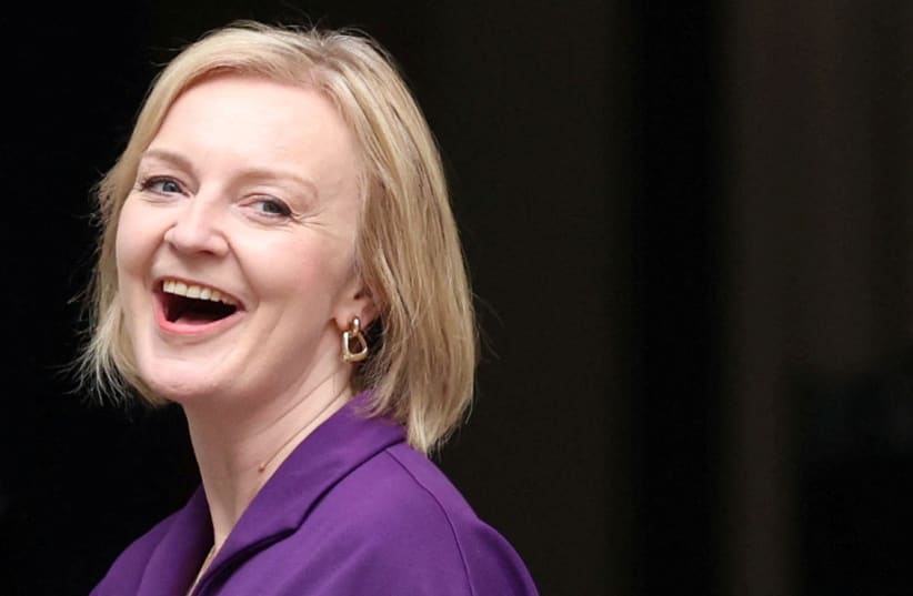  Liz Truss arrives at the Conservative Party headquarters, after being announced as Britain's next Prime Minister, in London, Britain September 5, 2022. (photo credit: PHIL NOBLE/REUTERS)