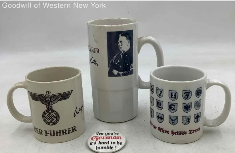  Screenshot of the mugs and pin that was being auctioned off on the Goodwill online shop (photo credit: GOODWILL ONLINE)