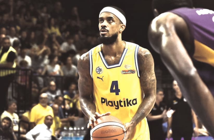  LORENZO BROWN will be a mainstay in Maccabi Tel Aviv’s backcourt this season, with the 32-year-old American-Spanish guard a deft scorer, creator and defender (photo credit: YEHUDA HALICKMAN)