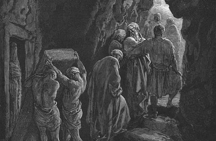 Burial of Sarah (engraving by Gustave Doré from the 1865 La Sainte Bible) (photo credit: PUBLIC DOMAIN/VIA WIKIMEDIA COMMONS)