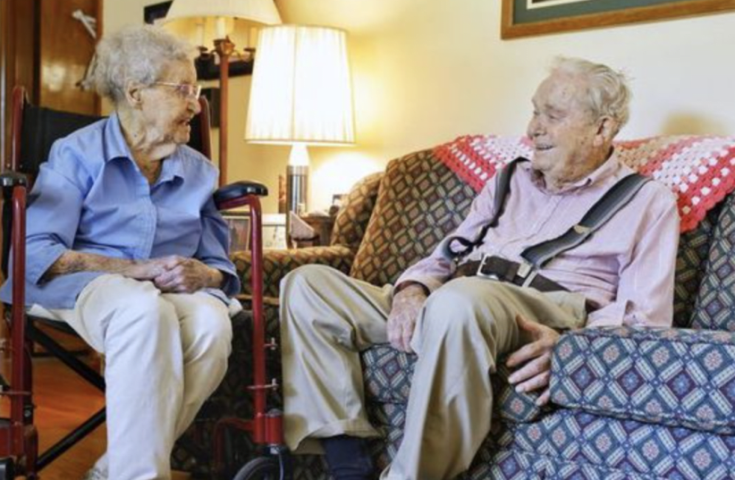  Hubert and June reminiscing on nearly 80 years together. (photo credit: WIKIMEDIA)