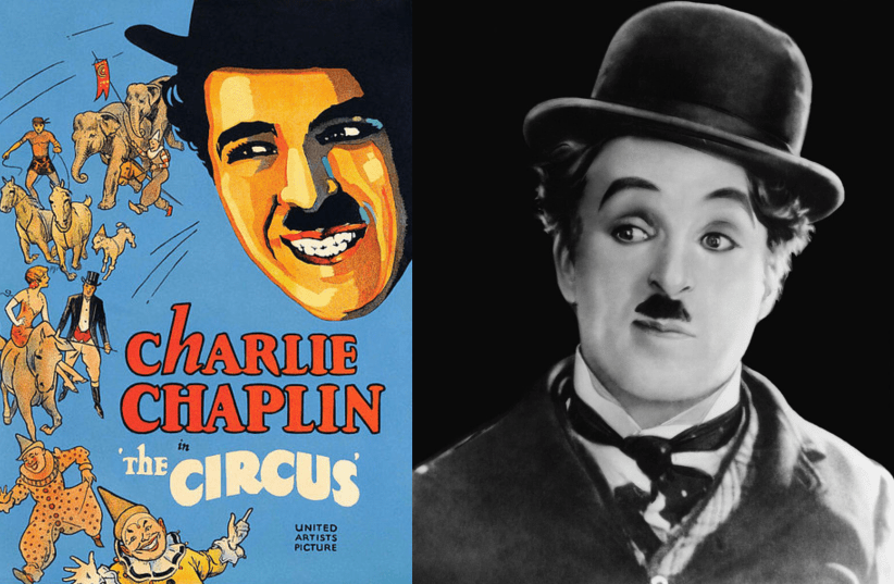 LEFT: Movie poster for the 1928 Charlie Chaplin film "The Circus" RIGHT: Charlie Chaplin (photo credit: FLICKR, Wikimedia Commons)