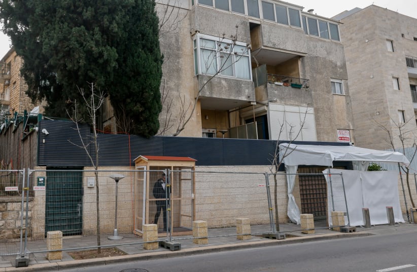  The new security measures outside Prime Minister Benjamin Netanyahu's home on Azza Street in Jerusalem. (photo credit: MARC ISRAEL SELLEM)